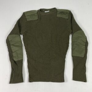 DSCP Valor Collection Sweater Mens Medium Green Wool Crewneck Epaulette Military